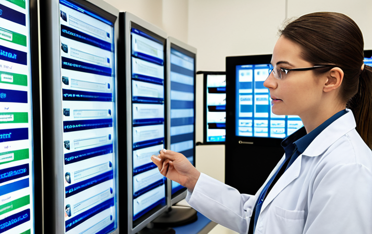 A highly skilled pharmacist in a modern, high-tech research facility or hospital, surrounded by complex digital displays showcasing data on pharmacogenomics or population health trends. The pharmacist, looking confident and innovative, collaborates with other medical professionals, symbolizing their expanded role in cutting-edge research, public health initiatives, and the redefinition of healthcare practices. The image should convey professionalism, dynamism, and a forward-thinking atmosphere.