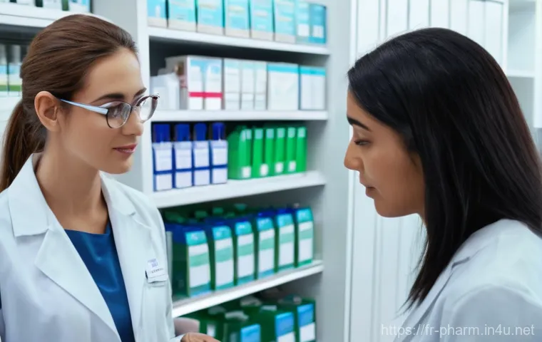 약사 약물 정책 변화와 대응 방안 - A male pharmacist in a contemporary pharmacy setting, wearing a lab coat and eyeglasses, is standing...