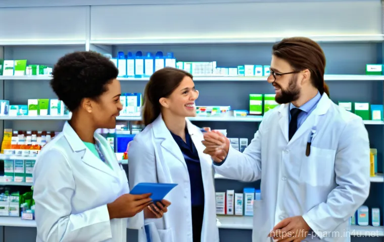 약사 국가고시 면제 가능한 경우 - **A Diverse Pharmacist's Journey in France**
A highly detailed, realistic image of a diverse gro...