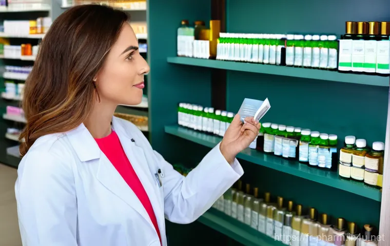 약사 약국 운영 성공을 위한 전략 - **Prompt:** A professional and empathetic female pharmacist in a modern, well-lit French "officine" ...