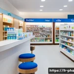 약사 약국 창업 시 고려할 점 - **Prompt: A modern, inviting pharmacy in France, bustling with diverse customers. The interior is br...