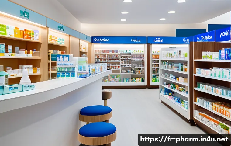 약사 약국 창업 시 고려할 점 - **Prompt: A modern, inviting pharmacy in France, bustling with diverse customers. The interior is br...
