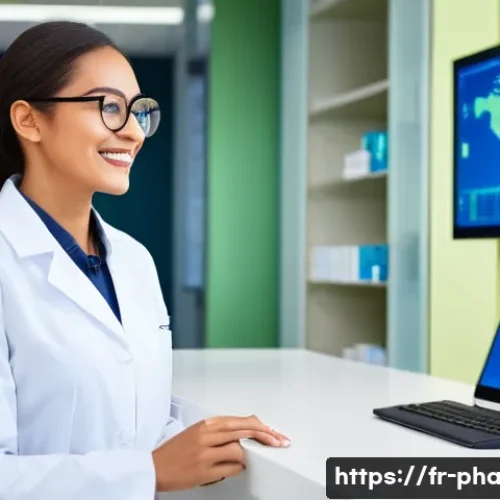 Home 15 약사 약물 데이터 분석 도구 - **Prompt 1: The Modern Pharmacist and Personalized Care**
"A clean, brightly lit modern pharmacy...